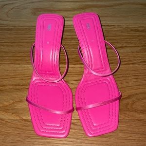 Zara hot pink heels with double straps size 39 (womens 8)